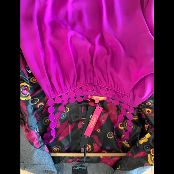 NWT Catherine Malandrino Silk Tank (L) gorgeous hot pink/magenta - Picture 3 of 7
